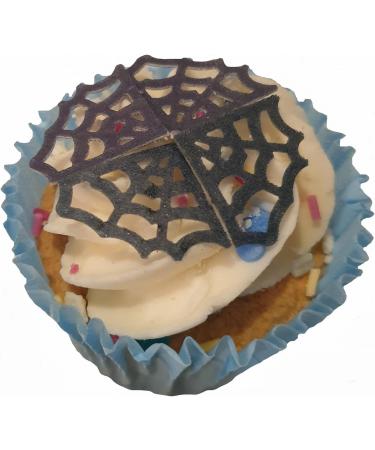 Toppercake Edible Spooky Spider Web Halloween Wafer Cup Cake Topper Decorations - Buy Online on GoSupps.com