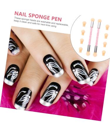 Mikinona Gradient Painting Eyeshadow Nail Kit | 4pcs Dual Brush Manicure Set with Rhinestone Pen Builder | Makeup Sponge, Round Tools Included | Pink | 16X2X2CMx2pcs - Buy Online on GoSupps.com