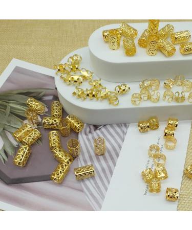 100Pcs Hair Jewelry Rings Hair Decorations Aluminum Dreadlocks Beads Metal Hair Cuffs Decorations Pendants Hair Braid Rings Cuffs Braiding Clips Accessories for Women Girls Men - Buy Online on GoSupps.com