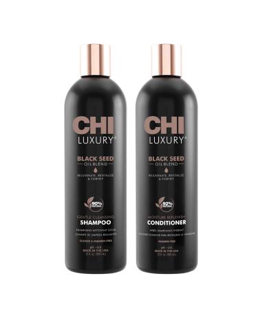 CHI Luxury Black Seed Oil Blend Gentle Cleansing Shampoo 12 Fl Oz CHI Luxury Black Seed Oil Blend Moisture Replenish Conditioner 12 Fl Oz (pack Of 2)