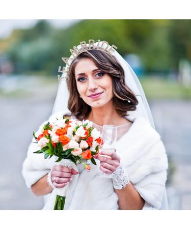 NICENEEDED Teambride Gold Headband | Bachelorette Party Bridal Crown with Sparkling Crystal Tiara - Wedding Decorations & Photo Props for Women (Style 6) - Buy Online on GoSupps.com