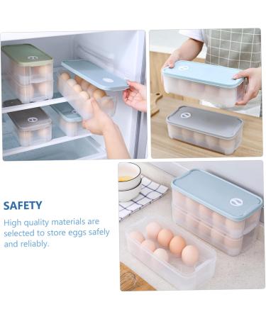 1pc Box Egg Storage Box Eggs Egg Holder for Refrigerator Household Kitchenware Earth Tones re-usable Blue 24x11.5cm - Buy Online on GoSupps.com