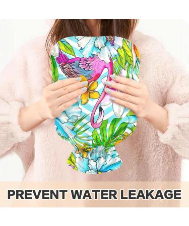 Naanle 2L Hot Water Bottle with Hawaii Flamingo Cover - Pain Relief for Back Hands & Feet | Heat & Cold Therapy - Buy Online on GoSupps.com