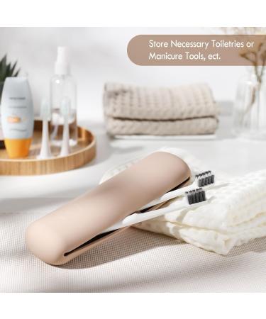 Fvion Large Silicone Makeup Brush Holder | Makeup Brush Organizer with Magnetic Anti-Fall Pocket | Khaki Cosmetic Brush Storage - Buy Online on GoSupps.com