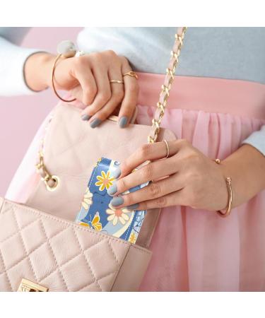 Buy Stylish Leather Lipstick Case Organizer with Mirror | Colorful Butterflies & Flowers Design - Mini Lip Gloss Holder for Travel - Buy Online on GoSupps.com