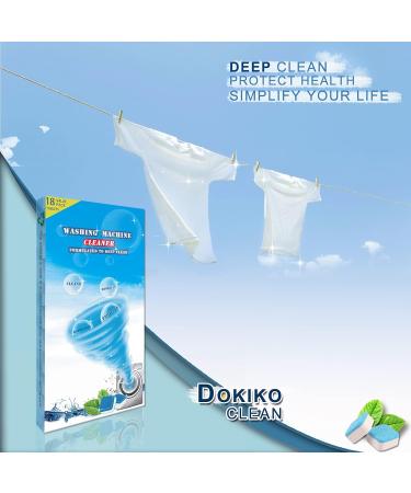 DOKIKO Washing Machine Cleaner 18-Pack - Eco-Friendly Deep Clean Tablets for HE Front Loader & Top Load Washers - Septic Safe Deodorizer for Drum & Tub Seal - Buy Online on GoSupps.com