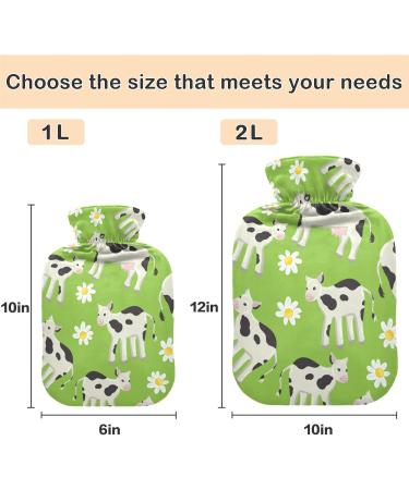 Naanle 2L Hot Water Bottle with Daisy Cow Cover Relief for Menstrual Cramps & Pain Heat & Cold Therapy for Hands & Feet - Buy Online on GoSupps.com