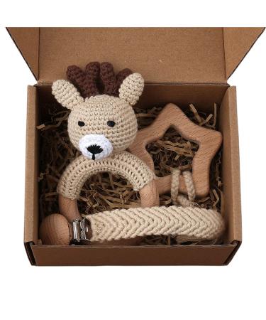 TIAN-K Baby Pacifier Chain - Soft Braided Deer Design Holder for Boys & Girls - Perfect Toddler Toy - Buy Online on GoSupps.com