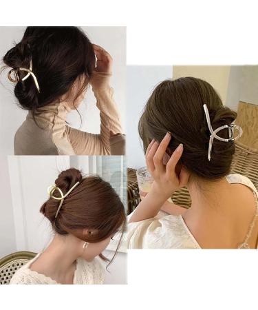 3pcs Metal Strong Hair Claw Clips - Nonslip Large Hair Claw Clip Set for Fashionable Hair Styling - Perfect for Women and Girls with Thin or Thick Hair (Rose Gold, Silver, Gold) - Buy Online on GoSupps.com