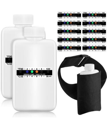 14 Pcs Urine Test Complete Kit 2 Portable Empty Bottles 10 Adhesive Temperature Test Strip Hidden Leg Strap Oxford Pouch Urine Test Bottles Temperature Test Urine Strip Sticker (Simple Style) - Buy Online on GoSupps.com