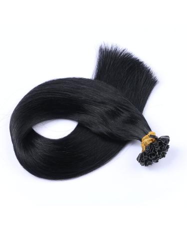 Keratin Bonding Hair Extensions - #1 Black 60cm 50 Strands - 100% Remy Real Hair U-Tip by Novon - Premium Quality - Buy Online on GoSupps.com