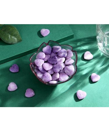MAIBAOTA Lepidolite Healing Crystals Gemstones Pocket Gifts Heart-Shaped Nature Spiritual Energy for Women Men Reiki Divination Balancing Yoga Meditation 10PCS - Buy Online on GoSupps.com