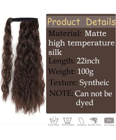 Ponytail Extensions 22/32 inch Synthetic Natural Hairpiece Headwear Hair Brown Grey Long Curly Ponytail Wrap Around Ponytail Clip in Hair Extensions for Women(Color:8 Size:22inches) 22inches 8 - Buy Online on GoSupps.com