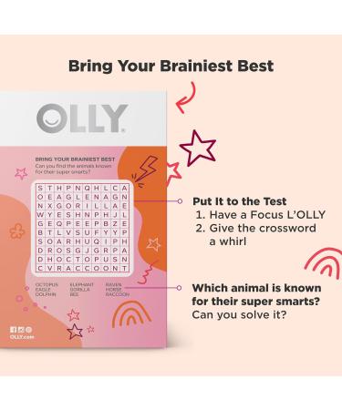 OLLY Focus Buddies L OLLY Pops Cognizin Vitamins B6 and B12 Omega-3 ALA Supports Focused Attention and Healthy Brain Function * Kids 4+ Dietary Supplement Watermelon Strawberry Flavored 25 Count - Buy Online on GoSupps.com