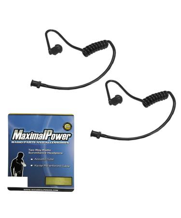 Pack of 2 FBI Style Black Twist On Replacement Acoustic Tube for Two-Way Radio Headsets by MaximalPower