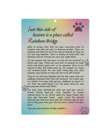 BeLifer Pet Sympathy Memorial Card - Rainbow Bridge Poem Card for a Pet Loss Dog Memorial Keepsake Gifts Card with Envelope Pet Remembrance Mourning Card