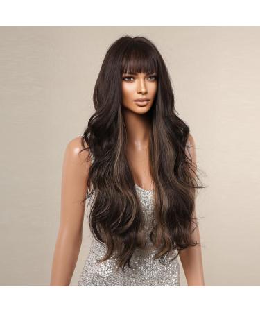 Testar Dark Brown Long Wavy Wigs for Women - Natural-Looking Synthetic Curly Ponytail Wig for Daily & Party Use - Buy Online on GoSupps.com