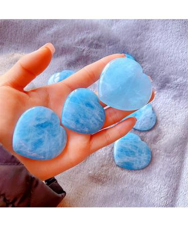 Natural Crystal Natural Aquamarine Heart Crystal Fashion Stone Stone Mineral Specimen (Size : 36-40g)