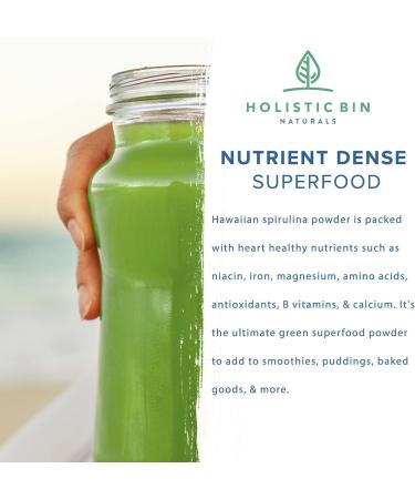 Organic Blue Spirulina Powder by Holistic Bin - Vegan Protein Source for Smoothies & Baked Goods (50g) - Buy Online on GoSupps.com