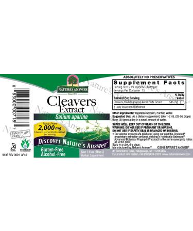 Buy Nature's Answer Cleavers (Galium Aparine) 2000 mg - 1 fl oz (30 ml) | Herbal Supplement - Buy Online on GoSupps.com