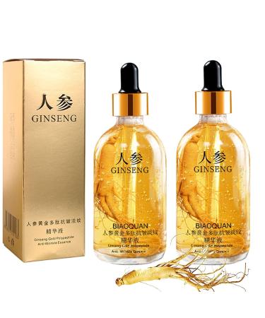 2Pcs Ginseng Polypeptide Anti-Ageing Essence  Ginseng Gold Polypeptide Anti-Ageing Essence  Ginseng Gold Polypeptide Anti-Wrinkle Essence  Ginseng Serum for Face