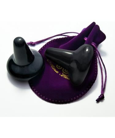 Knobble Shiatsu Massage Device Set of 2 - Deep Tissue Neck Shoulder Back & Foot Therapy - Black Obsidian - Buy Online on GoSupps.com