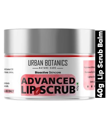 UrbanBotanics Advanced Lip Scrub Balm - Lightening and Brightening Dark Lips - Lip Scrub For Women & Men Smoker/Dry/Chapped Lip Care (Color : Red) 40 Grams