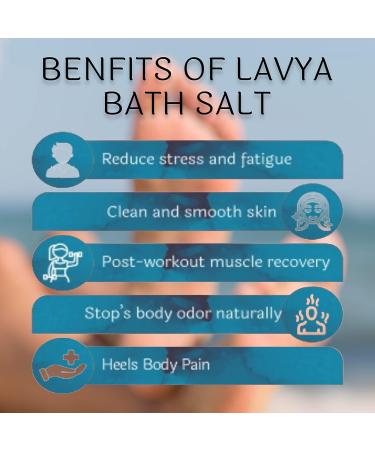 Lavya Luxury Eucalyptus Bath Salt for Body & Foot Spa - Muscle Recovery, Pain Relief, Stress Reduction - 16oz/456g (Blue-Green) - Buy Online on GoSupps.com