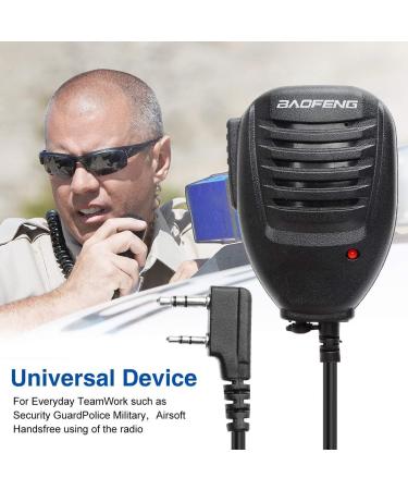 BAOFENG Original UV-5R Shoulder Speaker Mic 2-Pack - Compatible with Baofeng BF-F8HP, UV-5R, UV-5R Plus, GT-3, BF-888s - Ideal for Ham Radio and Police Walkie Talkie - Black - Buy Online on GoSupps.com