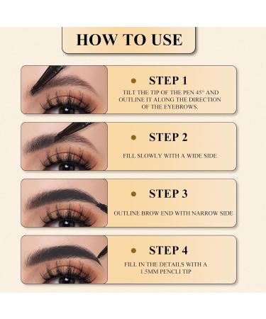 4-Tip Microblading Eyebrow Pen Waterproof Eyebrow Pencil Microblade Eyebrow Pens for Women Long-Lasting Magic Eye Brow Pencil with 4 Fork Tip for Makeup Cosmetics (grey) 3# Grey - Buy Online on GoSupps.com