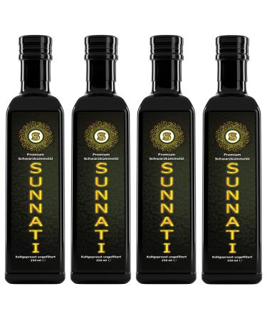 Sunnati Sunnati Unfiltered Cold-Pressed Egyptian Black Seed Oil 100% Pure 4 x 250 ml (1000 ml)