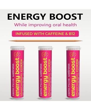 Xero Picks Wellness - Infused Flavored Toothpicks for Fresh Breath & Dry Mouth Prevention - 60 Picks (Berry Blast) - Energy Boost - 3 Pack - Buy Online on GoSupps.com