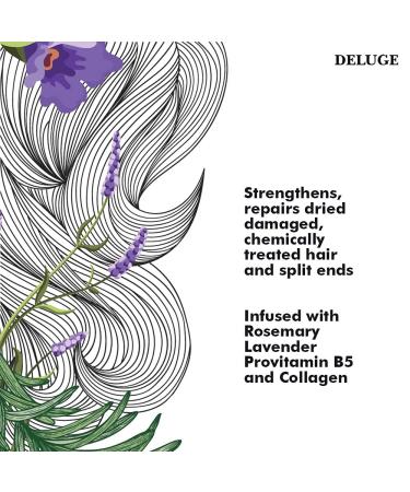 DELUGE Fortifying Hair Mask - Argan Oil Intensive Repair Treatment for Dry, Damaged, Chemically Treated Hair - All Natural, Organic, Vegan Formula with Coconut Oil & Baobab Oil - Buy Online on GoSupps.com