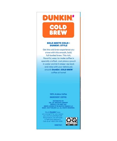 Dunkin' Cold Brew Ground Coffee Packs 8.46 oz - Pack of 6 - Buy Online on GoSupps.com