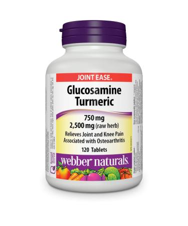 Webber Naturals Glucosamine with Turmeric 120 Tablets Digestion Joint and Antioxidant Support