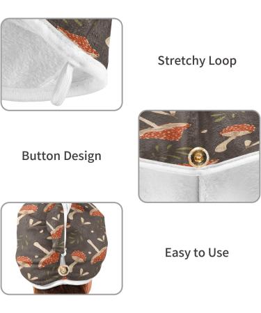Super Absorbent Mushrooms Leaves Dry Hair Cap | 2-Piece Quick Drying Towel Set with Button Headband - Soft & Comfortable for All Hair Types - Buy Online on GoSupps.com