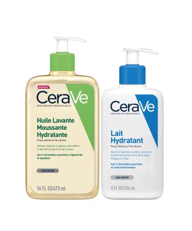 CeraVe CeraVe Shower Oil with Hyaluronic Acid for Normal to Very Dry Atopic Skin 473 ml + CeraVe Moisturising Milk Cream for Body & Face 24 Hours