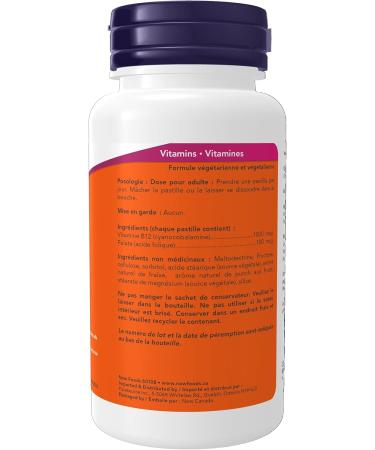 Now B-12 1000mcg+Folic Acid 100mcg 250chews Unflavored 250 count (Pack of 1) - Buy Online on GoSupps.com