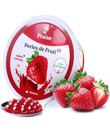 Nostea - Set of 3 Pots Tropical Bubble Tea Pearls Mango Strawberry - Popping Boba Gluten Free - Fruit Juice Pearls for Tea Drinks - Made in France - 3x 450 gr - Buy Online on GoSupps.com