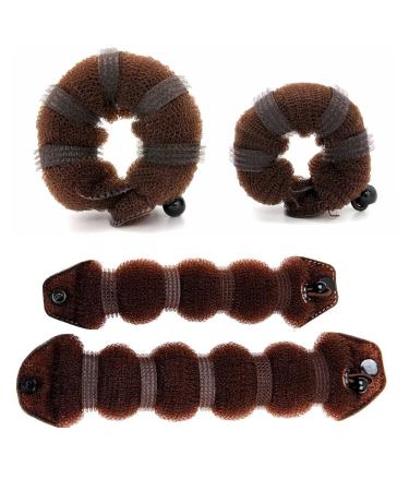 Hot Buns Hair Styling Donut Maker for Women & Girls - Chignon Twist for Braids & Fashion Crown - Brown - Buy Online on GoSupps.com