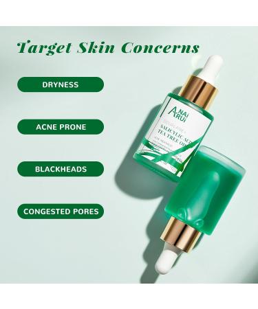 ANAI RUI Acne Face Oil Tea Tree Oil & Salicylic Acid for Acne Prone Skin Soothing Redness Relief - 1Fl.OZ - Buy Online on GoSupps.com