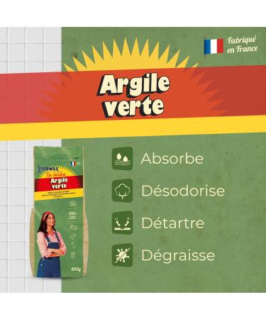 STARWAX The Fabulus - Green Clay - Deodorises Cleans Degreases Fragile Surfaces - Absorbs Moisture - 100% Natural Origin - Ecocert Certified - Made in France - 800 g - Buy Online on GoSupps.com