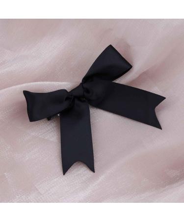 Aneneiceera Vintage Silk Bow Hair Clip Black Bow Hair Barrette Clips Small Tulle Hair Bow Clip French Bowknot Tail Clip Cute Bowknot Accessories for Women and Girls Gifts (Black) - Buy Online on GoSupps.com