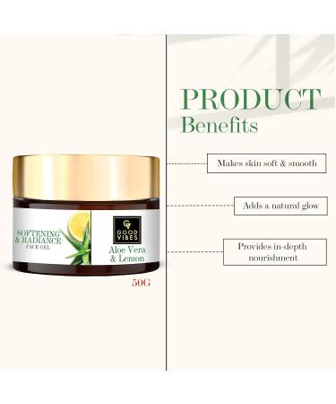 Good Vibes Plus Aloe Vera & Lemon Gel - Blackhead Remover & Radiance Booster - 50g - Softens & Illuminates Skin - Buy Online on GoSupps.com