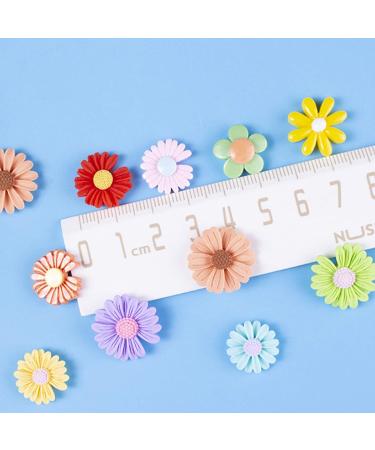 100Pcs Flower Daisy Slime Charms Set - Easter DIY Craft - Resin Jewelry Making Charms for Scrapbooking & Decoration - Buy Online on GoSupps.com