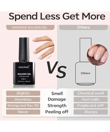 KANORINE 8-in-1 Gel Nail Polish Builder - Nude Hard Gel for Nails Strength & Extension - 15ML Bottle - Buy Online on GoSupps.com