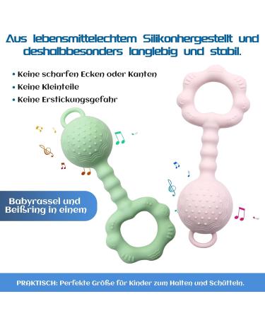 Buy BPA-Free Silicone Baby Rattles Toy for 0-6 Months | Sensory Teething Ring & Gift for Boys & Girls (Pink) - International Shipping Available - Buy Online on GoSupps.com