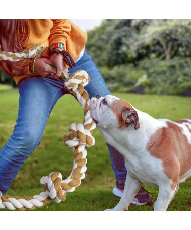 Large Dog Rope Toy for Aggressive Chewers - 105cm 6 Knot Tough Chew Toy - Indestructible Non-Dye Cotton Rope for Large Breeds - Teething and Tug Toy - Buy Online on GoSupps.com