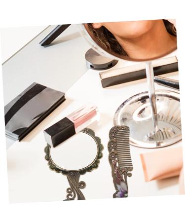 GUIREPTY Portable Decorative Mirror Antique Mirror 1 Set Retro Handheld Mirror Oval Vanity Mirror Personal Vanity Mirrors Retro Makeup Mirror Antique Hair Comb Decorative Mirror Comb Hair - Buy Online on GoSupps.com