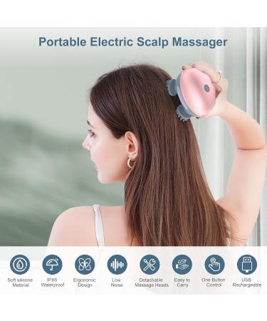 Ankilo Wireless Electric Head & Body Massager - Scalp & Cat Massager with 4 Interchangeable Kneading Heads - Pink Rose for Hair Growth & Full Body Relaxation - Buy Online on GoSupps.com